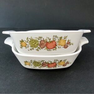 2 MINI CORNING WARE P-41-B SPICE OF LIFE 1 3/4 CUP DISHES